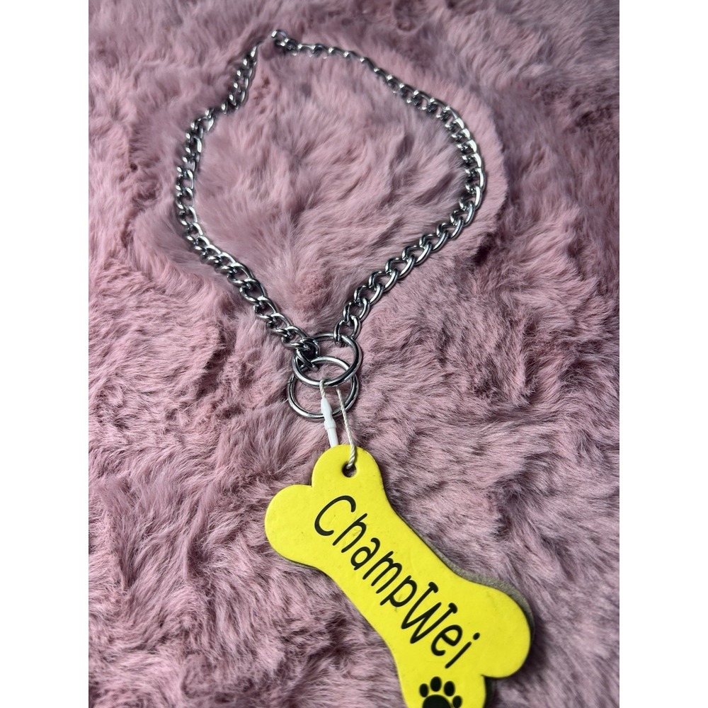 Champwei Dog Heavy Alloy Steel Metal 18" Chain Training Collar Adjustable S/L